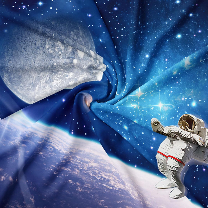Set Lenjerie Pat Copii Space 3D, Model Galaxy, Husă Pilotă + Față Pernă, pilota 200x200 cm, 2 fete perini 50x75 cm [5]