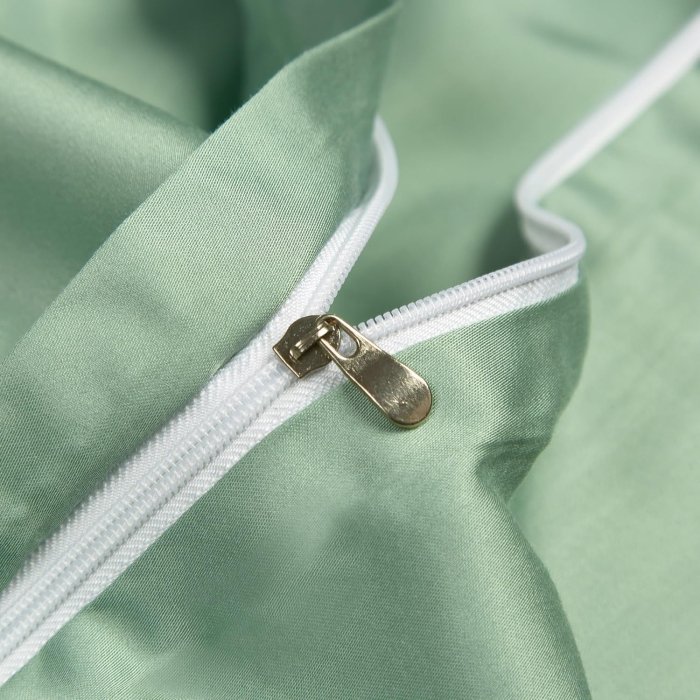 Lenjerie de pat verde menta, husa pilota 220x240 cm cu 2 fete perini 65x65 cm [4]