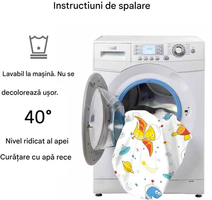 Lenjerie de pat pentru copii 2 piese-1 husa pilota 135x200 cm+ 1 husa perina 80x80 cm [6]