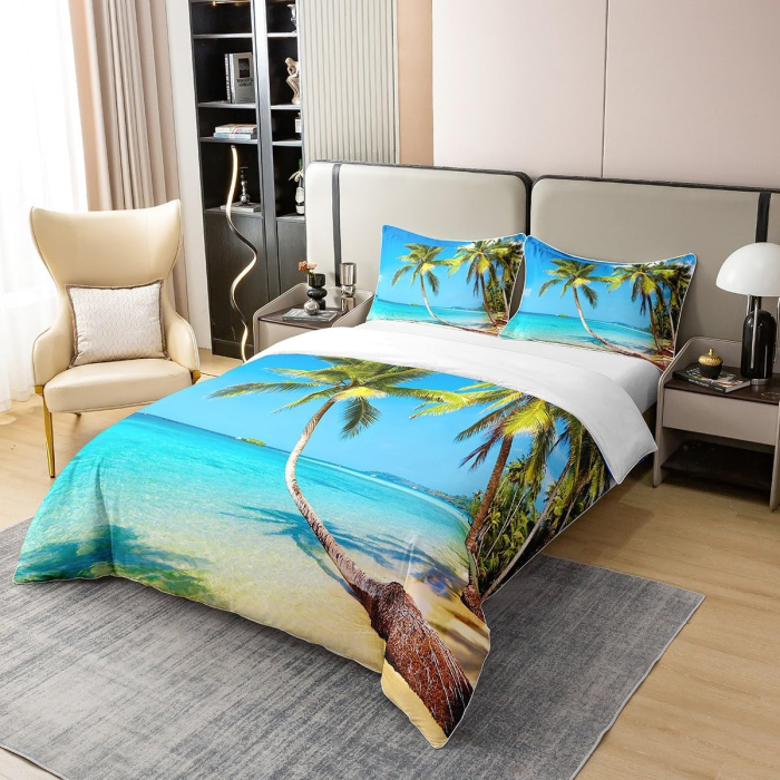 Lenjerie Pat Homewish, 2 Piese, Bumbac 100%, model plaja, husa pilota 155x220 cm, 1 husa perina 80x80 cm [2]