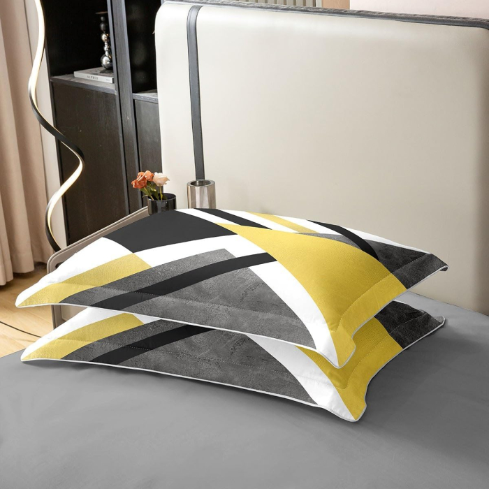 Lenjerie Pat Homewish, 3 Piese, Bumbac 100%, model geometric, husa pilota 220x240 cm, 2 huse perini 80x80 cm [5]