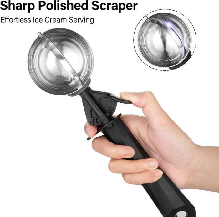 Lingură dozatoare de bile de inghețata din Oțel Inoxidabil – 60 mm, 55 ml [3]