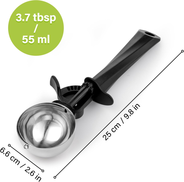 Lingură dozatoare de bile de inghețata din Oțel Inoxidabil – 60 mm, 55 ml [4]