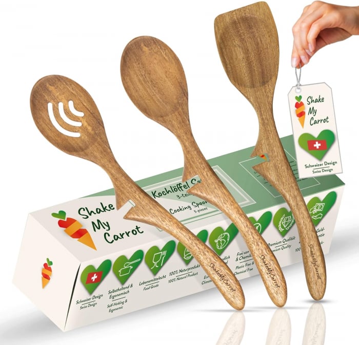 Linguri din lemn de Acacia pentru amestecat mancare-set 3 bucati [8]