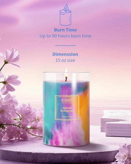 Lumanare ecologica parfumata Trandafir și lemn de santal, din ceara de soia, 425 gr [3]