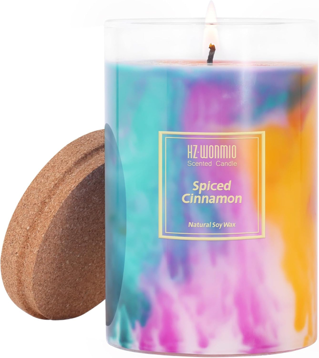 Lumanare ecologica parfumata Trandafir și lemn de santal, din ceara de soia, 425 gr [1]