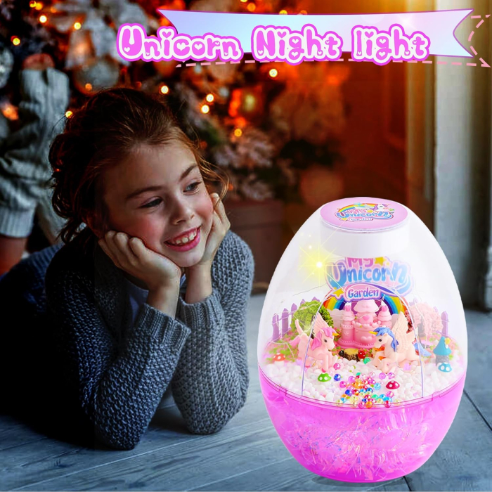 Lumină de noapte în formă de terariu cu Unicorni si accesorii pentru o lume magica [8]