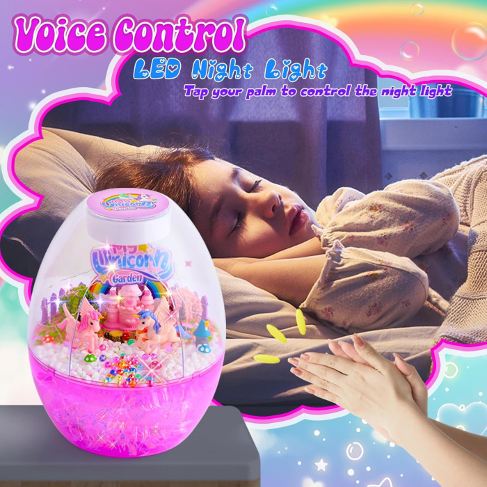 Lumină de noapte în formă de terariu cu Unicorni si accesorii pentru o lume magica [3]