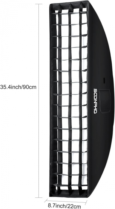Lumină video LED compatibilă cu NEEWER CB60B CB150W 100W cu fagure și geantă de transport 22x90cm- set 2 buc [7]