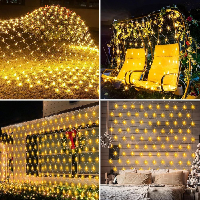 Plasa 3x2 m cu 192 lumini LED, IP44, 8 moduri iluminare, alimentare retea [7]