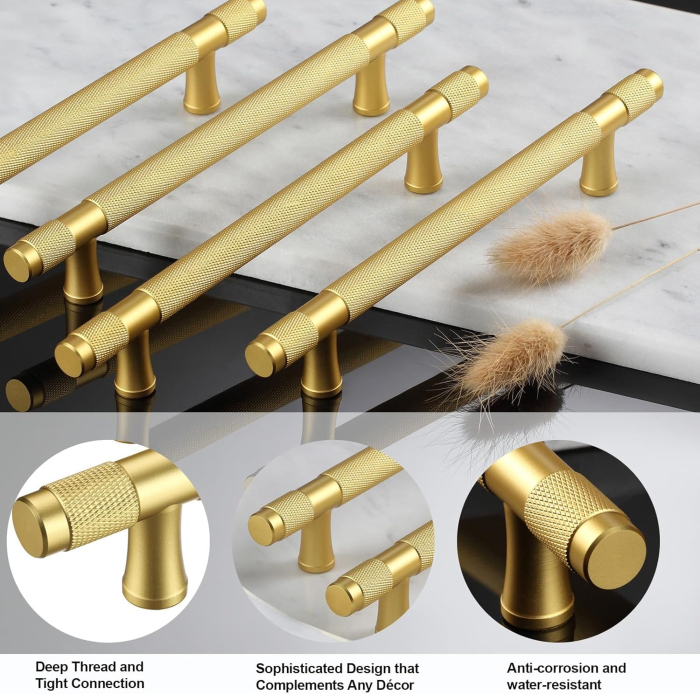 Manere aurii rotunde din zinc, lungime 128 mm intre gauri, 5 bucati [2]