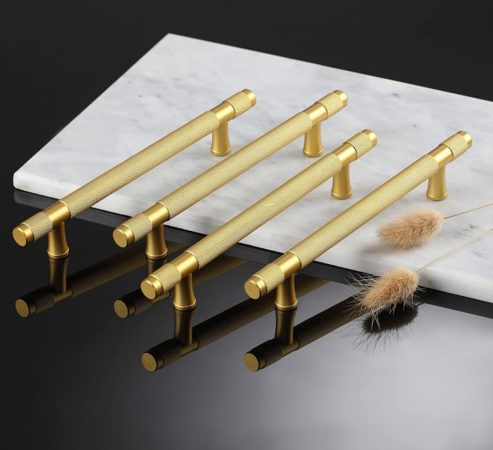 Manere aurii rotunde din zinc, lungime 128 mm intre gauri, 5 bucati [6]