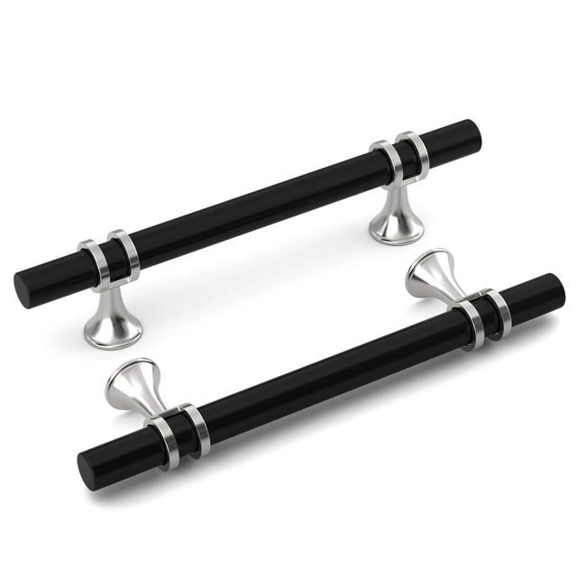 Manere negre cu suporti arginti 180 cm, 128 cm intre gauri, set 10 bucati [1]