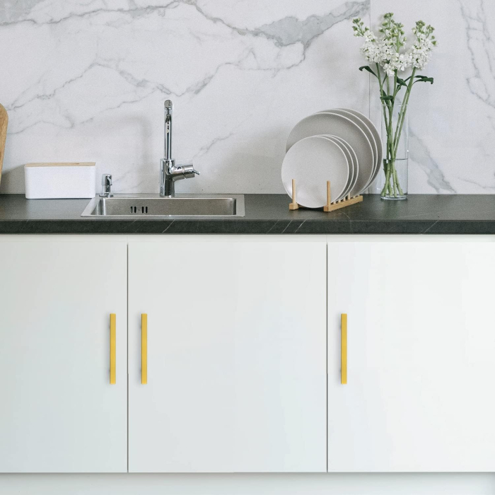 Manere aurii patrate din zinc, lungime 160 mm intre gauri, 5 bucati [7]