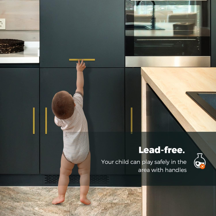 Manere aurii patrate din zinc, lungime 128 mm intre gauri, 5 bucati [4]