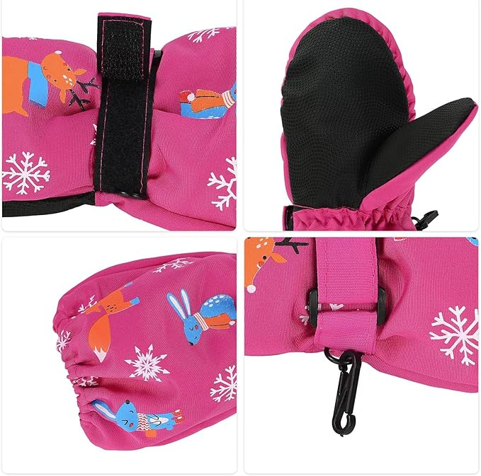 Manusi de iarna pentru copii 1-3 ani Roz inchis, 1 deget [2]