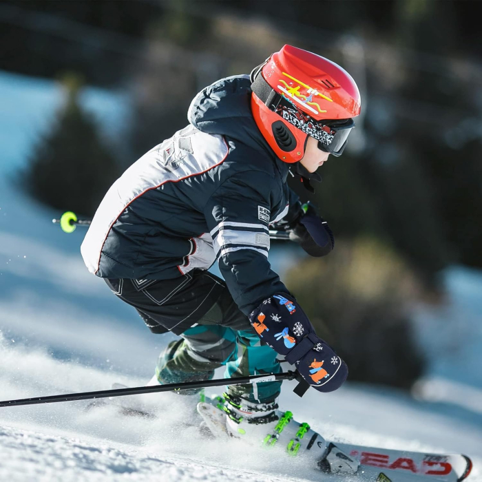 Manusi de iarna pentru copii 4-7 ani Roz, 1 deget [5]