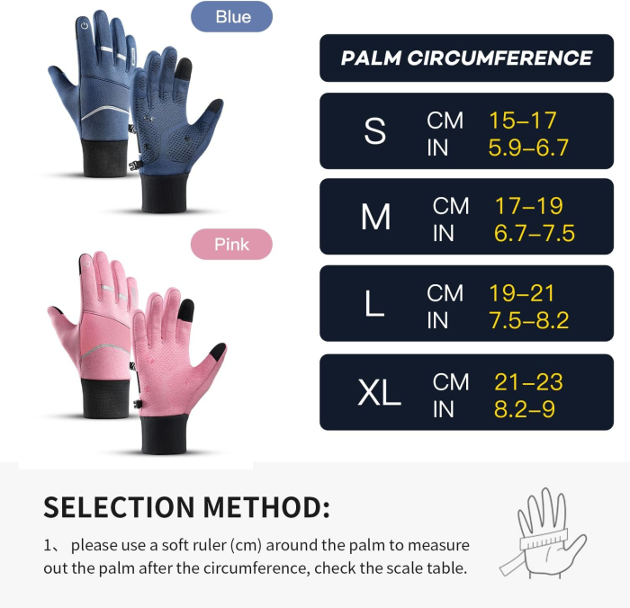 Manusi roz de iarna pentru femei, ideale ciclism, impermeabile, antiderapante M [3]