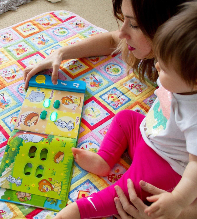 Carte educativa de invatare engleza cu animale salbatice si sunete Montessori [4]