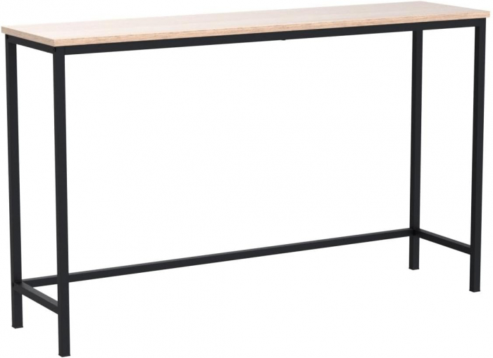 Masa decorativa, subtire, cu cadru metalic negru si blat bej 100x30x72 cm [5]