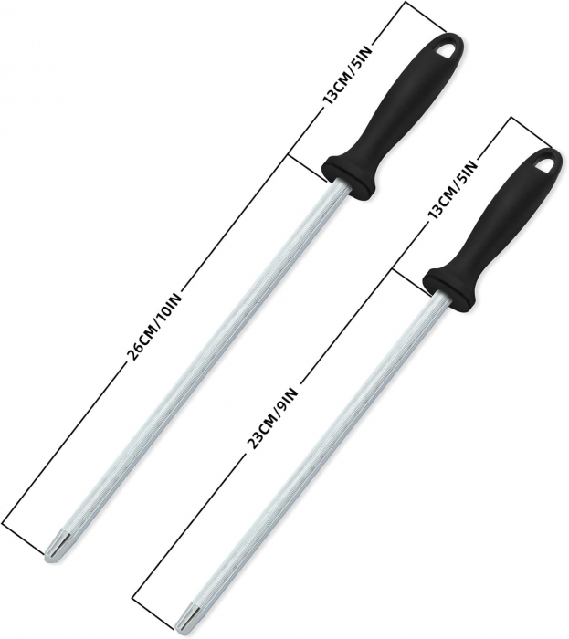 Masate de ascutit cutite din otel inoxidabil tratat- set 2 bucati 38,4 cm, 35,5 cm [2]