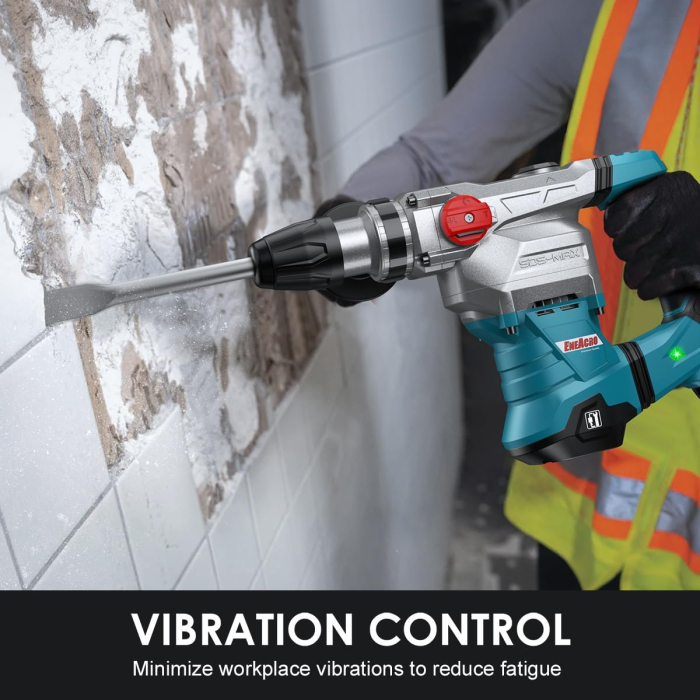 Ciocan rotativ SDS-MAX 12 Jouli 1500W, cu 3 funcții, mâner anti-vibrație și cuplare de siguranță, capacitate de conducere de 40 mm în beton, cu foraj și cip, set [5]