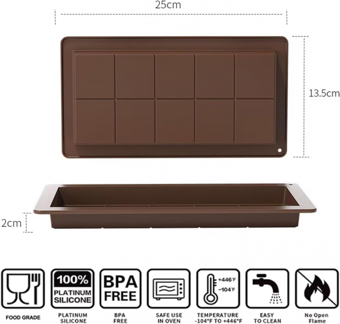 Matrite din silicon pentru ciocolata Dubai, 10 patratele [2]