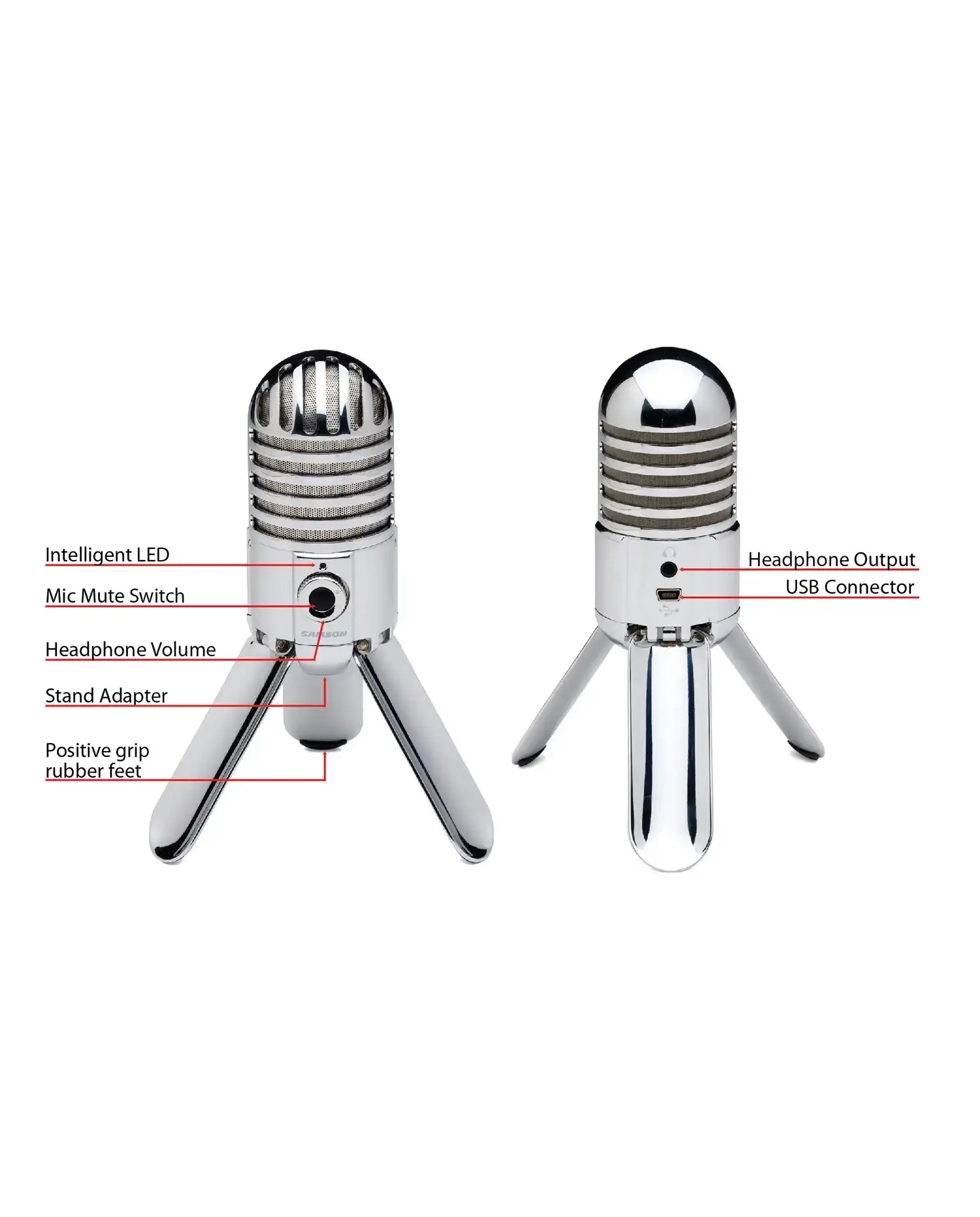 Microfon USB Samson Meteor Mic cu condensator, pentru podcasturi, înregistrări și utilizare pe birou [4]