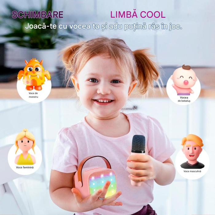 Aparat de Karaoke cu 2 microfoane pentru copii [6]
