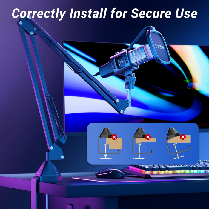 Microfon cu USB si suport reglabil fixare masa [6]
