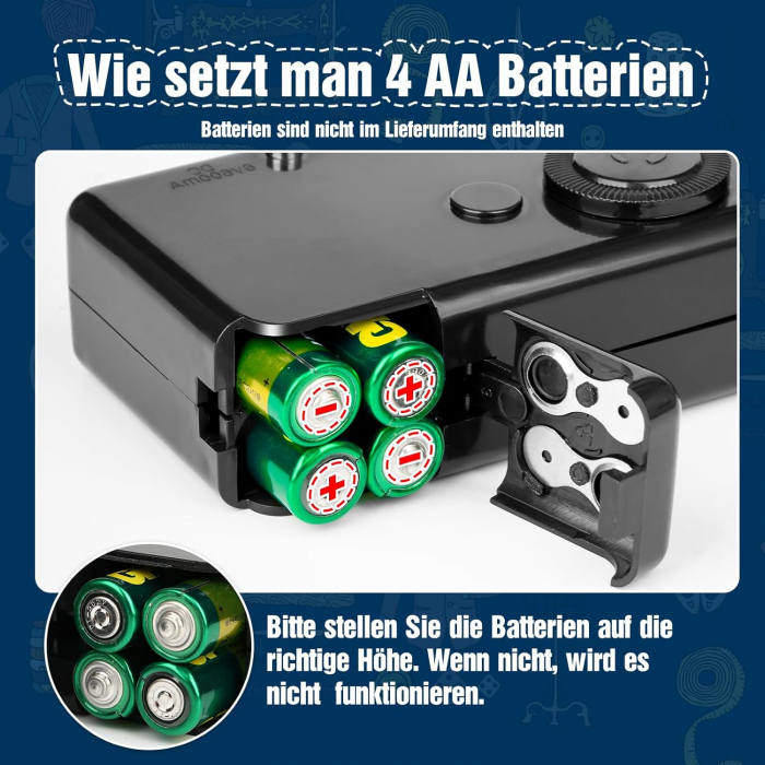 Mini mașină de cusut portabilă, cu baterii- set accesorii [4]