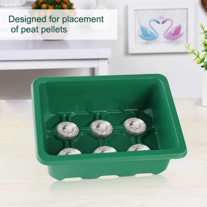 Minisera 5 cutii de germinare rasaduri cu 60 celule si lampi de crestere [5]