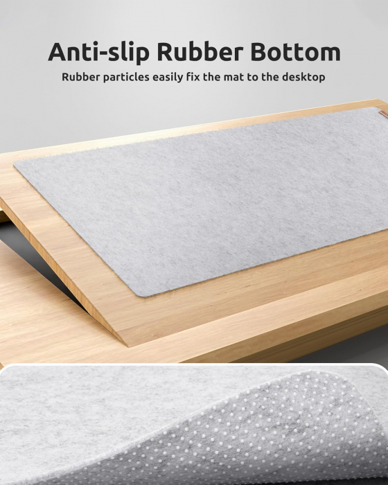 Mouse pad 90x40 cm gri, din fetru, subtire, moale, antiderapant [4]
