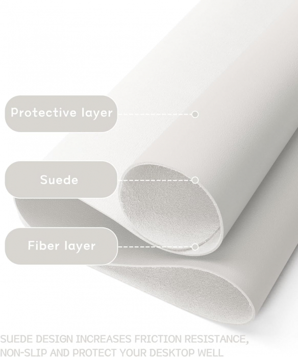 Mouse pad 80x40 cm gri, din piele artificiala, impermeabil, moale [2]