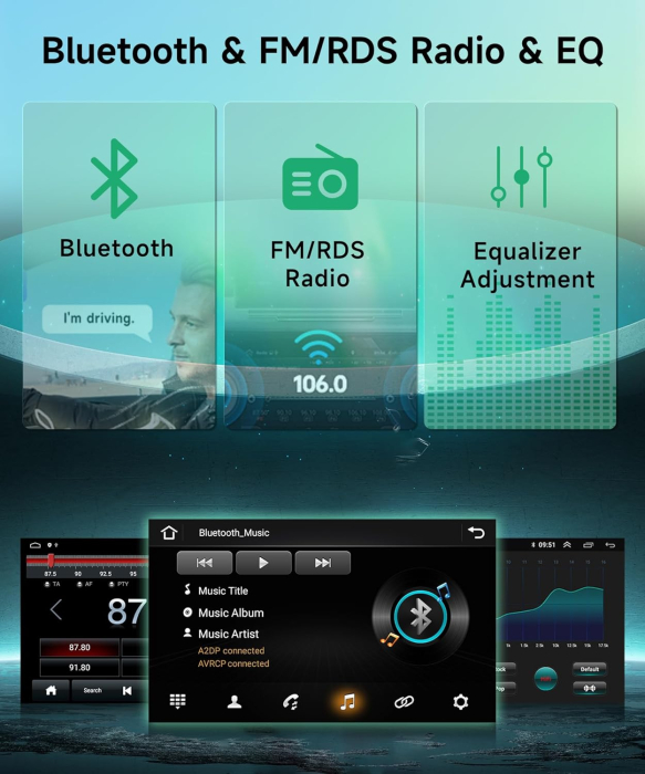 Android Stereo Radio Wireless Carplay Android auto 9 Inch GPS WiFi Bluetooth Backup Camera [3]
