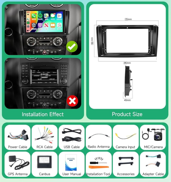 Android Stereo Radio Wireless Carplay Android auto 9 Inch GPS WiFi Bluetooth Backup Camera [5]