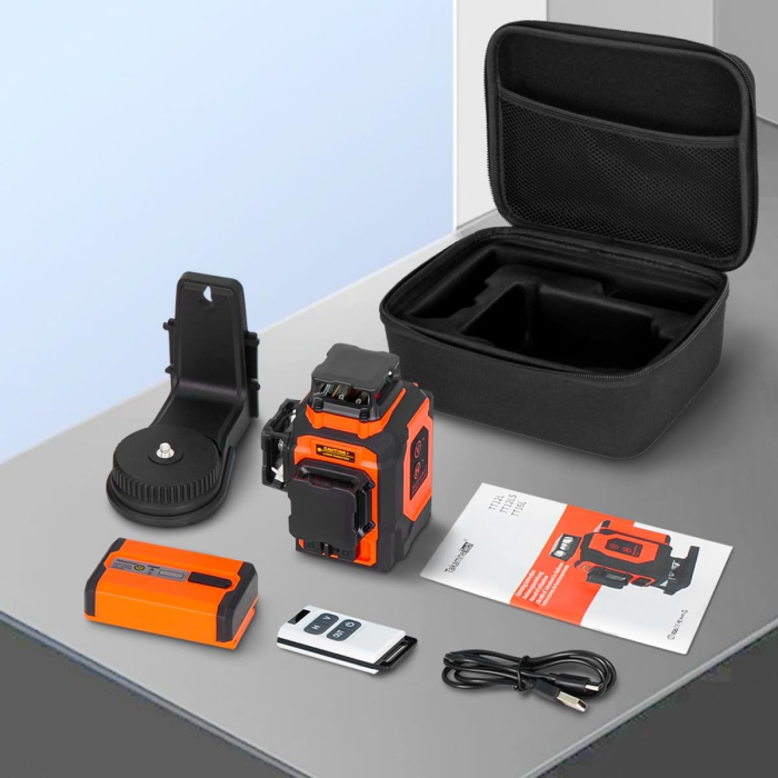 Nivela laser 3D în cruce cu 12 linii reincarcabila Li-Ion 5200mAh, autonivelanta 3x360°, telecomanda [9]