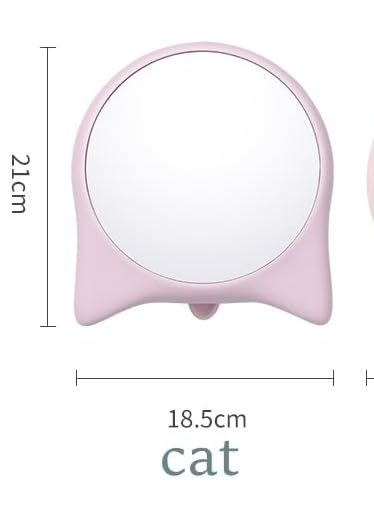 Oglinda de machiaj cu suport roz, 21x18.5 cm [5]