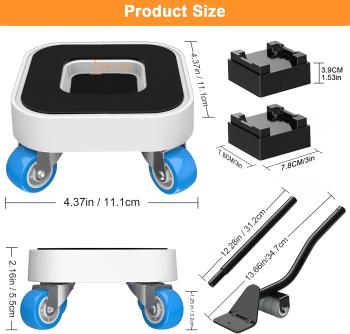Set 4 role rotative 360° ridicat si transportat mobila cu capacitate de incarcare 500 kg si parghie ridicare usoara [2]