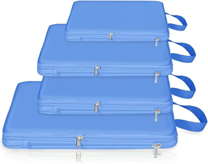 Organizatoare spatiu valize si bagaje-set 4 piese albastre [6]
