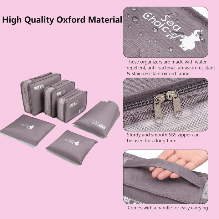 Organizatoare spatiu valize si bagaje-set 6 piese Violet [3]