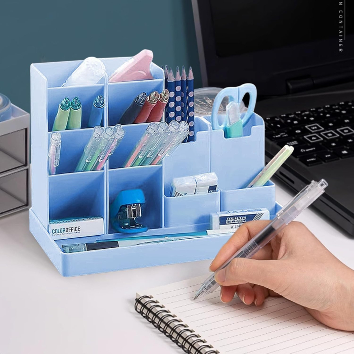 Organizator albastru de birou din PVC intarit din 5 piese [6]