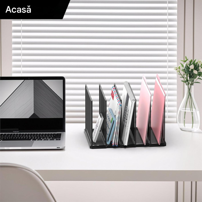 Organizator de birou din metal cu plasa, montat pe perete, 11 buzunare 30x10.5x70 cm - Copie [9]