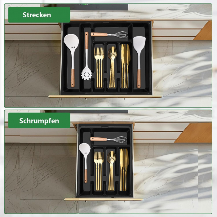 Organizator negru pentru sertar tacamuri 36.57x26.92x4.57 cm [5]