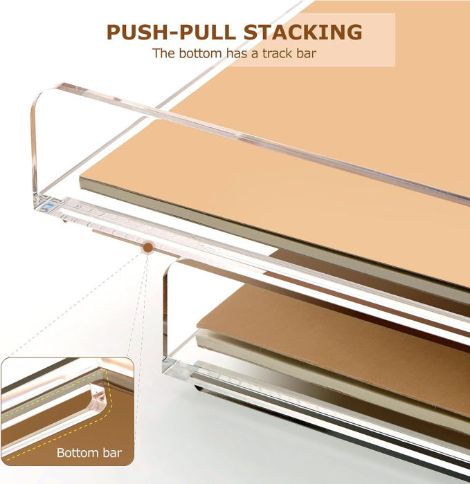 Organizator transparent de birou din acril cu 2 niveluri [5]