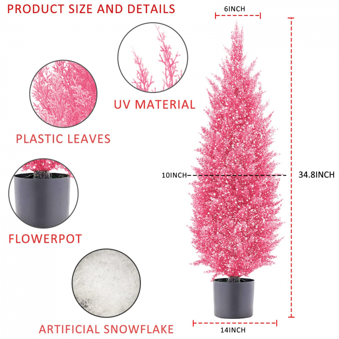 Ornamente iarba pampas artificiala roz in ghivece de plastic set 2 buc 89 cm [2]