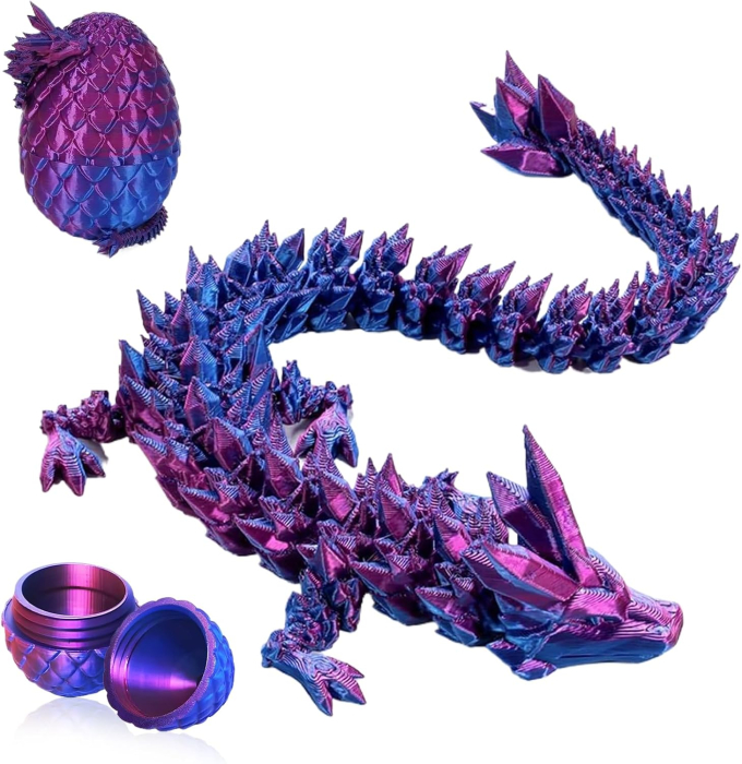 Ou de dragon realizat 3D cu jucarie realista, violet [1]