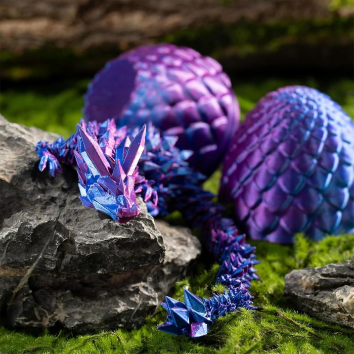 Ou de dragon realizat 3D cu jucarie realista, violet [5]