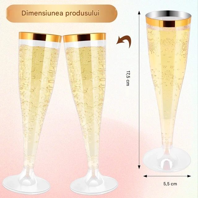 Pahare de sampanie din plastic, set 30 bucati de 133 ml [2]