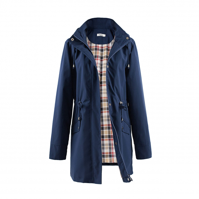 Palton elegant pentru femei, Poncho cu gluga,  XS ALBASTRU [1]